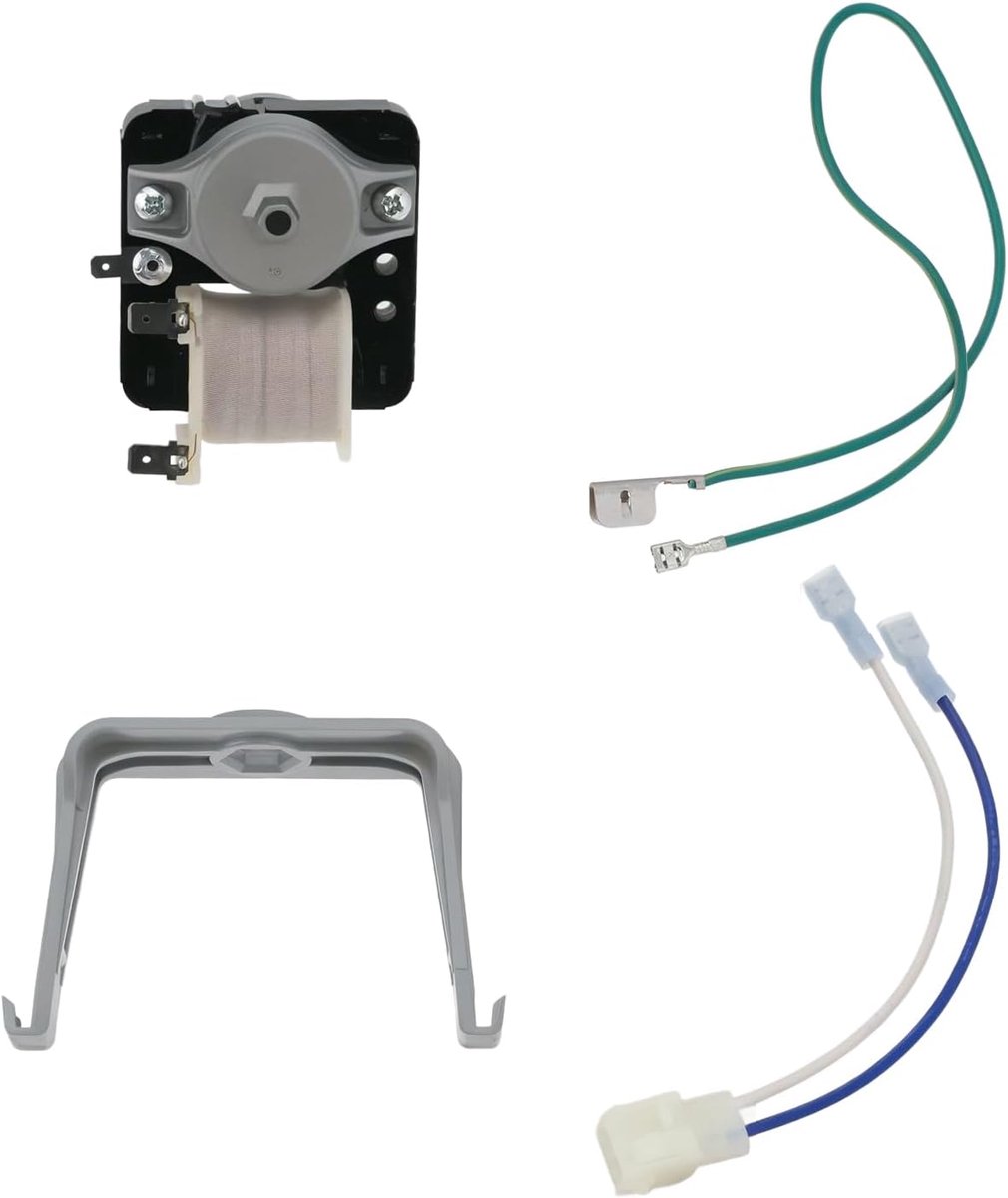 SnelShoppen - 1 Set Koelkast Verdampingsventilator Motor 12002744 Compatibel met Whirlpool Koelkasten - Duurzaam Materiaal, Efficiënt Ontwerp, Voor Be