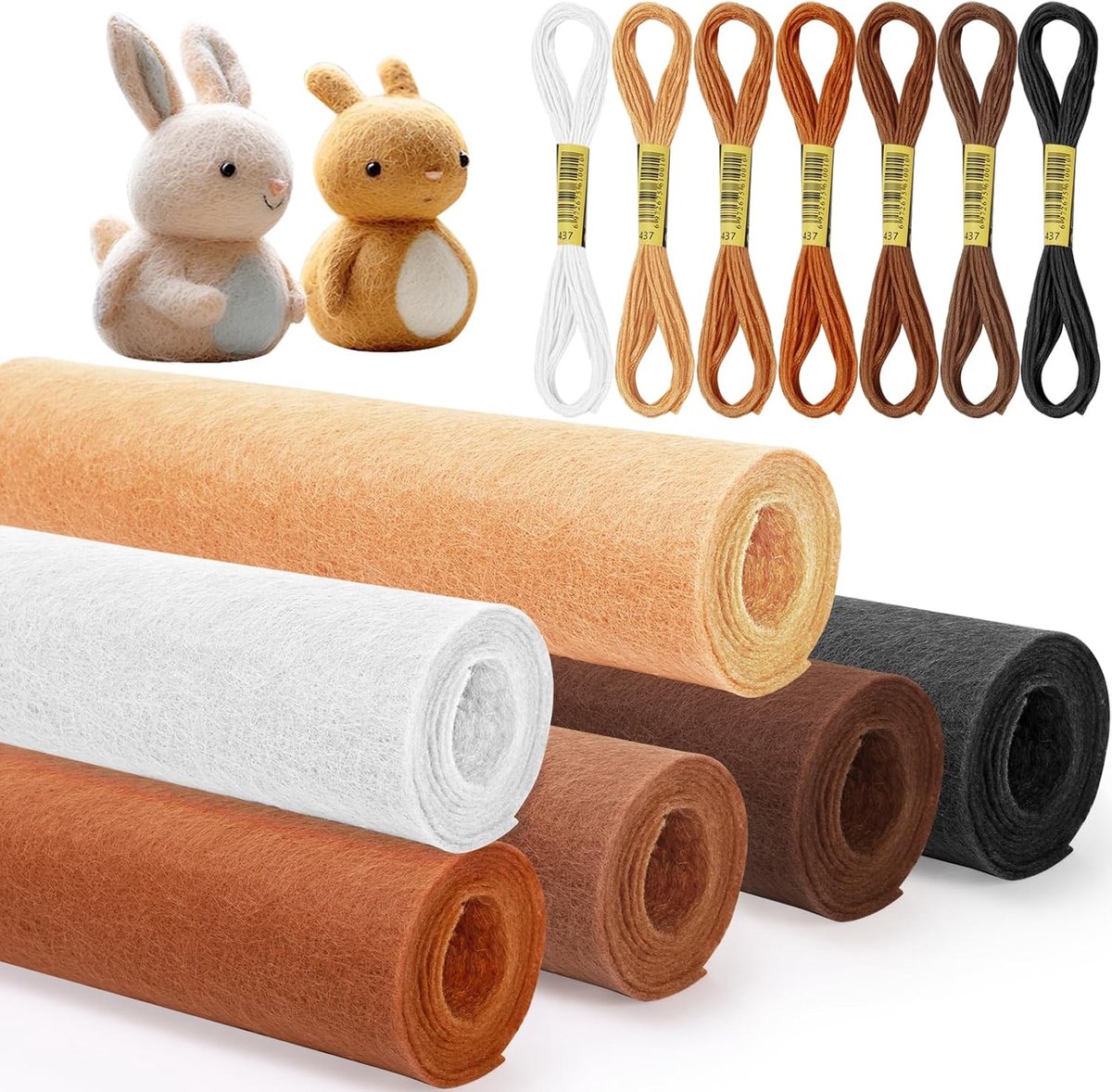 7 Pieces Felt Plates 20 x 90 cm Handmade Blanket Craft Blanket for Sewing Needle Felt Sold by the Metre for DIY - ShopVlot