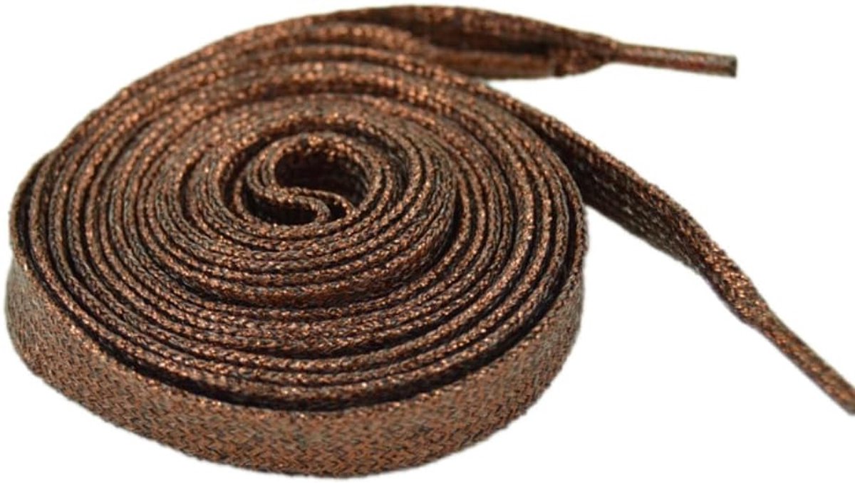 SnelShoppen - 2 Paar 10 mm Brede Veters, Vervangingsveters voor Sportschoenen, Plat en Duurzaam, Bruin, 140 cm voor Sport, Werk, Buiten en Hiking