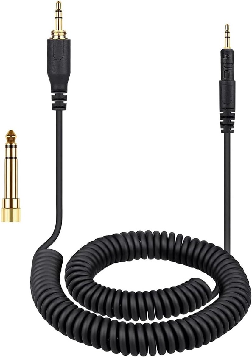 SnelShoppen - S7 X5 X7 Hoofdtelefoon Kabel Over-Ear Veerkabel Audio Kabel 3.5mm DJ Kabel met 6.3mm Adapter voor Duidelijk Geluid