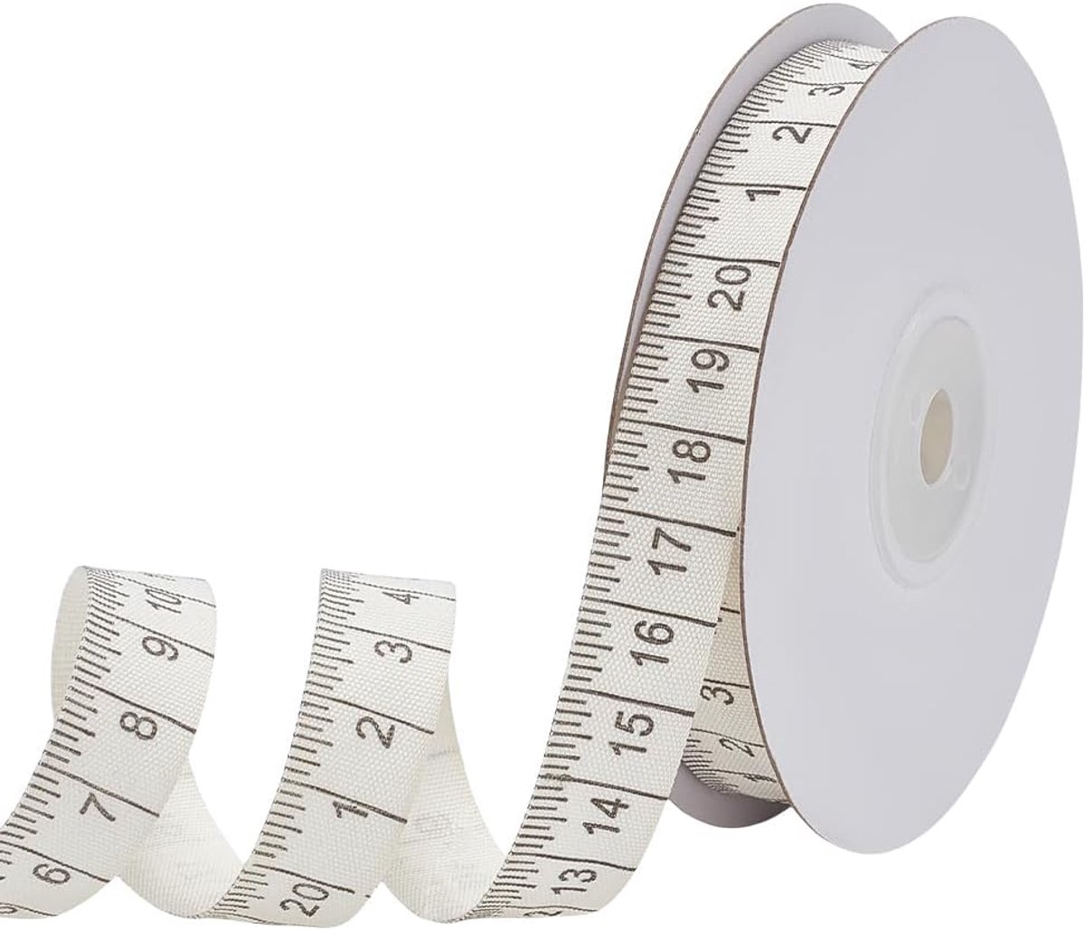 SnelShoppen - 14.6 m meetlint, 15 mm breed, zachte en flexibele rolmeter, ideaal voor het inpakken van cadeaus, leraren erkenning, eerste schooldag, k