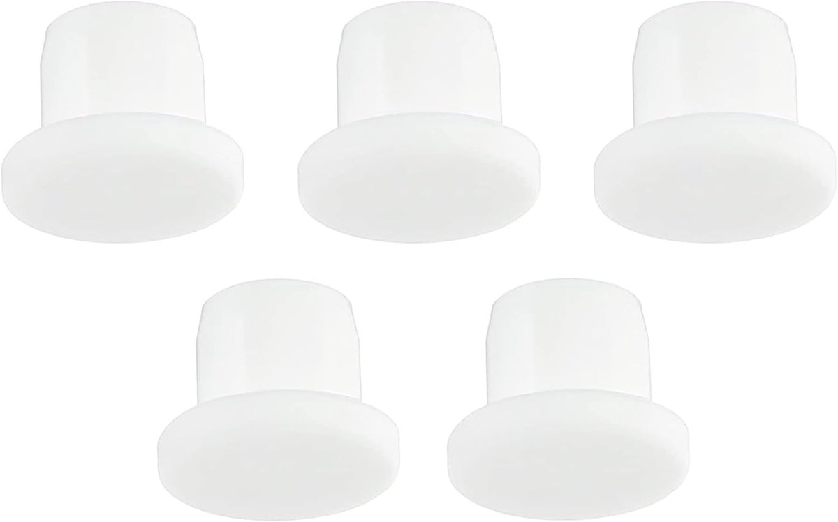 TOP-VIGOR Silicone Rubber End Caps White Soft Flexible 5pcs 9-9.5mm - ShopVlot