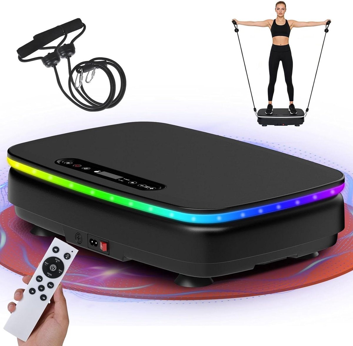 Trilplaat - Vibratieplatform - Full body workout - 99 Niveaus - Max 150 kg - Zwart