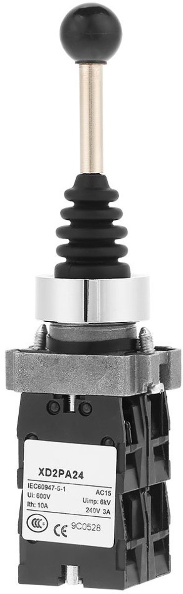 SnelShoppen - Joystick Schakelaar Momentaan AC 380V DC 220V 4 Posities Voorzien Van Terugslag Monolever Joystick Schakelaar Zwart