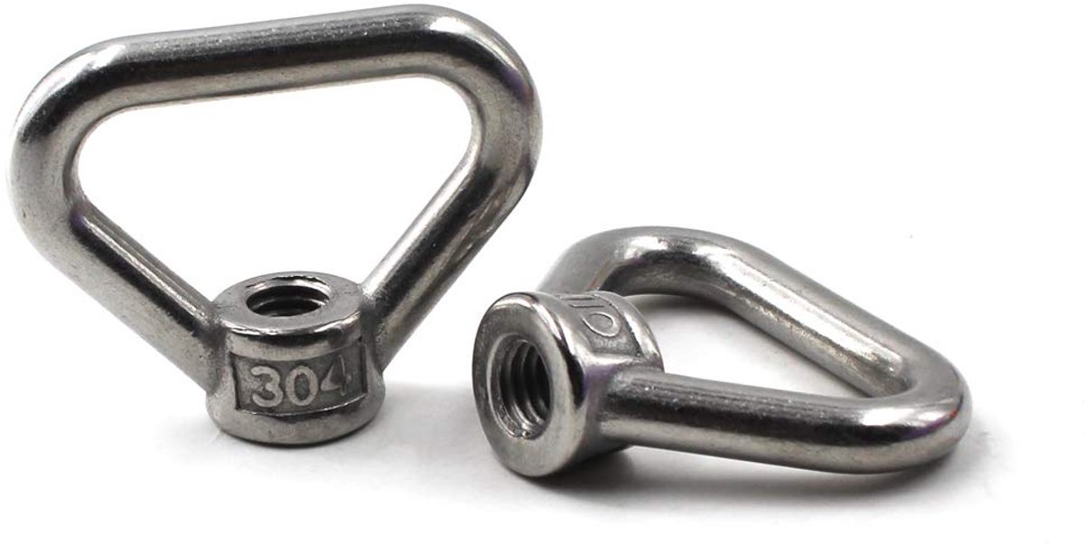 SnelShoppen - Flomore M16 Lifting Eye Nut Ring Triangulaire Draad Oogmoer Set van 2 - Corrosiebestendig RVS - Ideaal voor Buiten en Vochtige Omgevinge