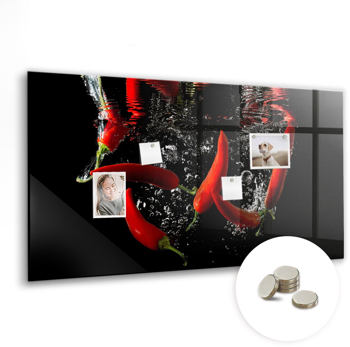 Coloray Glazen Magneetbord - Magnetisch Bord Wereldkaart - 120x60 cm - Rood Magneetbord - Magnetic Board - Magneetbord Design