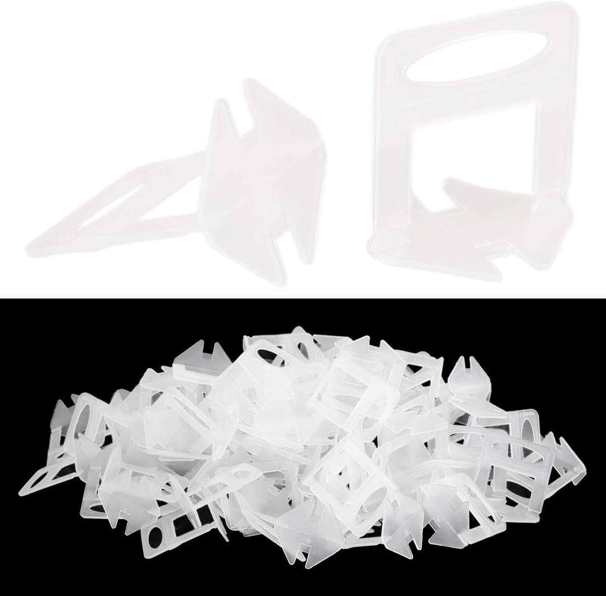 SnelShoppen - 500 Stuks Tegel Nivelering Systeem 1.5 mm Trek Lussen PVC Kunststof Tegel Leg Hulp 36 mm Voegenbreedte Tegels 38 mm Hoogte Steen Leg Ger
