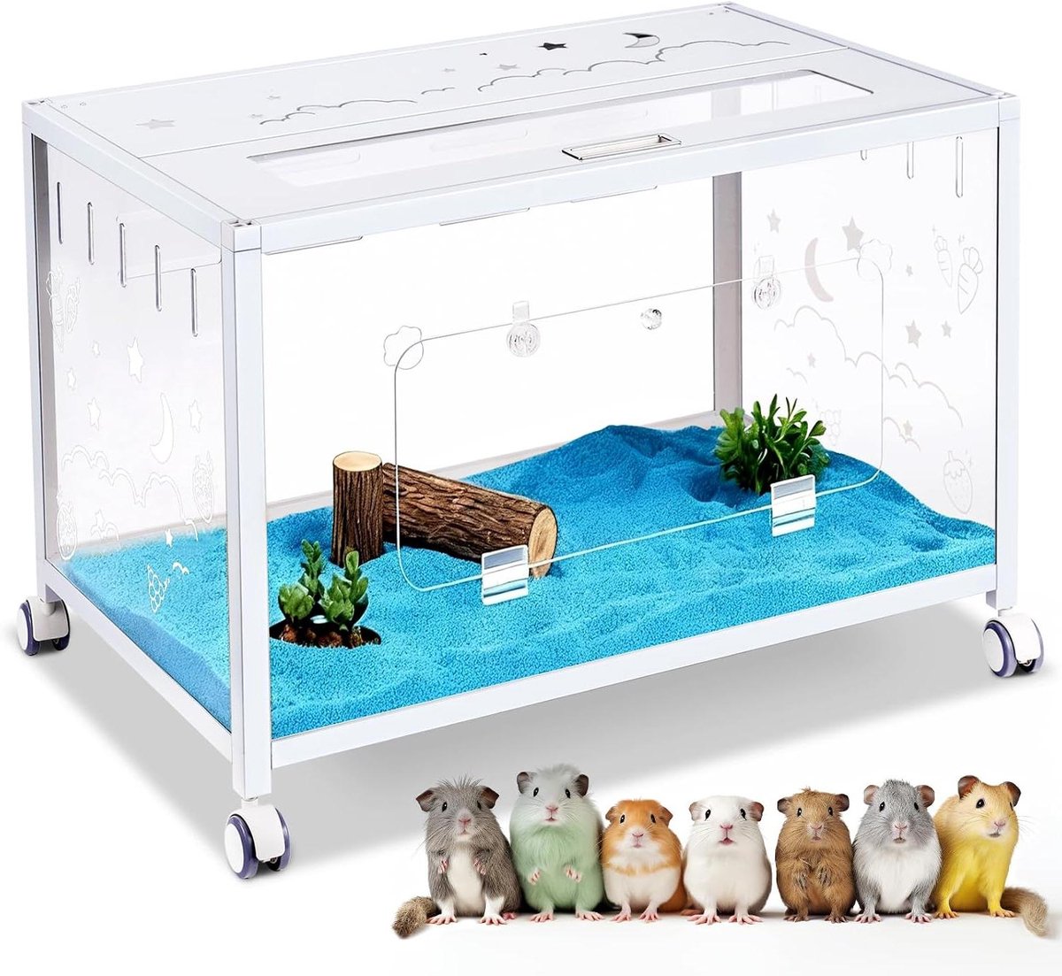 Kleine Dierenkooi - Huisdierenverblijf Knaagdieren - Veilig Huisdieren Verblijf - 360 Graden Zicht - 15L x 10B x 5H cm