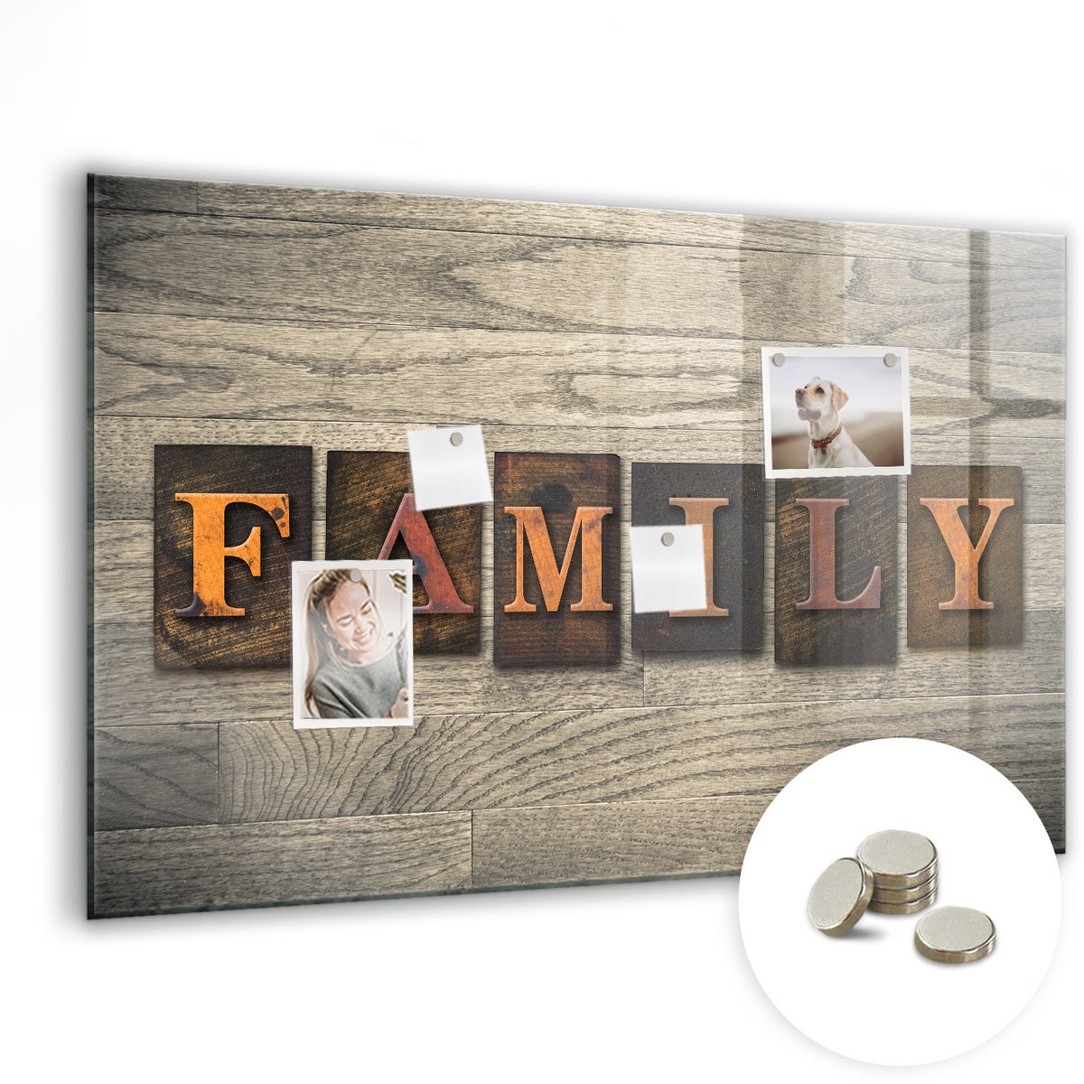 Coloray Glazen Magneetbord - Magnetisch Bord Natuurlijke bosbomen - 90x60 cm - Veelkleurig Magneetbord - Magnetic Board - Woonkamer Decoratie