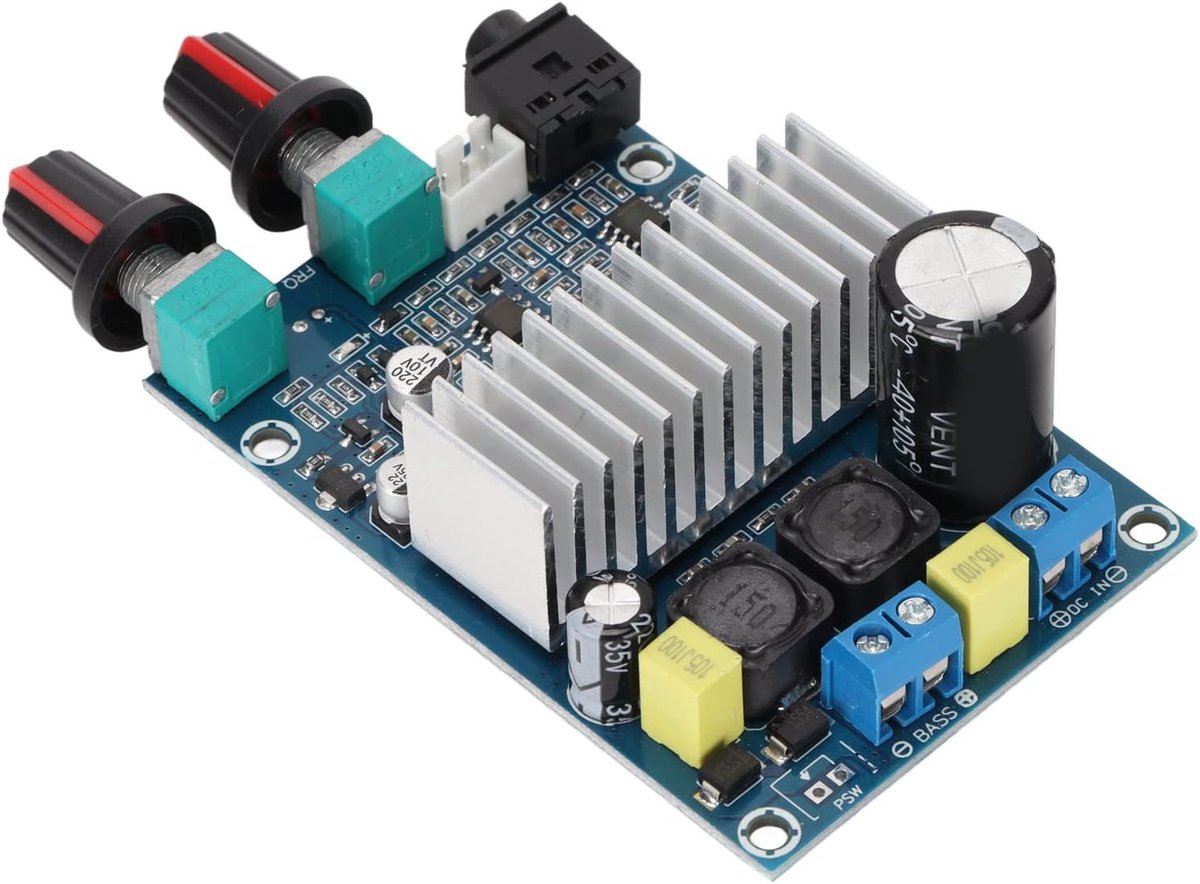SnelShoppen - 100W Digitale Versterkerkaart, Bass Output Subwoofer Versterker Module voor DIY Luidsprekers 12‑24V met Preamplifier en Bass Volume