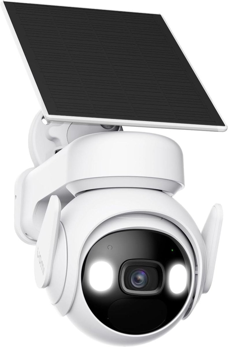 Beveiligingscamera Buiten - Draadloos Zonne-energie - Huisbewaking - AI Mensdetectie - 2K Resolutie - Wit