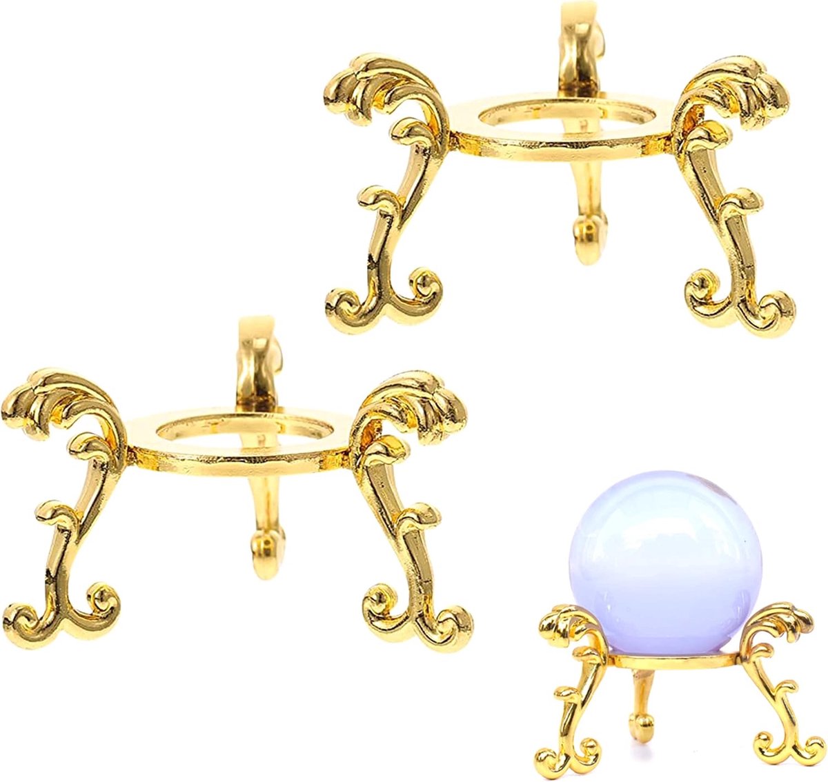 2 Pieces,Crystal Ball Holder Made of Metal, Crystal Ball Display Holder, Stand Metal For Crystal Ball, Crystal Ball - ShopVlot