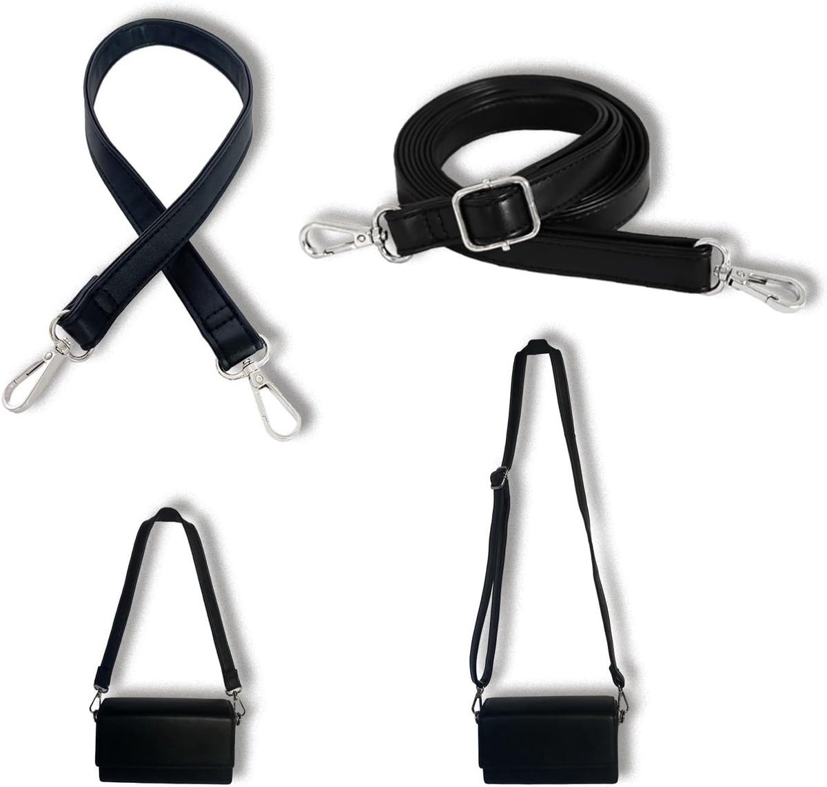 2 Leather Bag Handles DIY Replacement Tote Bag Handle Handbag Accessories Removable Leather Bag Strap Replacement - ShopVlot