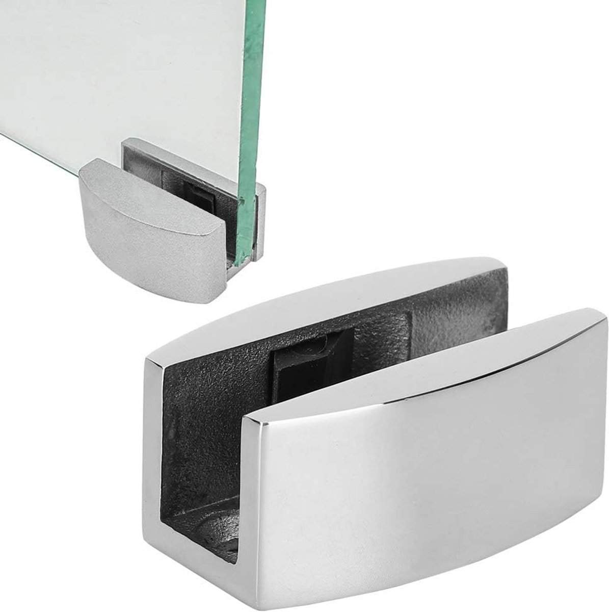 Deurondersteuning voor glazen deuren - RVS - 2x1.3x0.9 inch - Geschikt voor douchecabines - ShopVlot