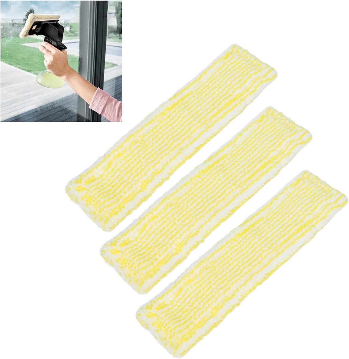 Raamreiniger Pad 3Stks - Microfiber Vervangdoek - Duurzaam en Langdurig Gebruik - Voor Schone Ramen - ShopVlot
