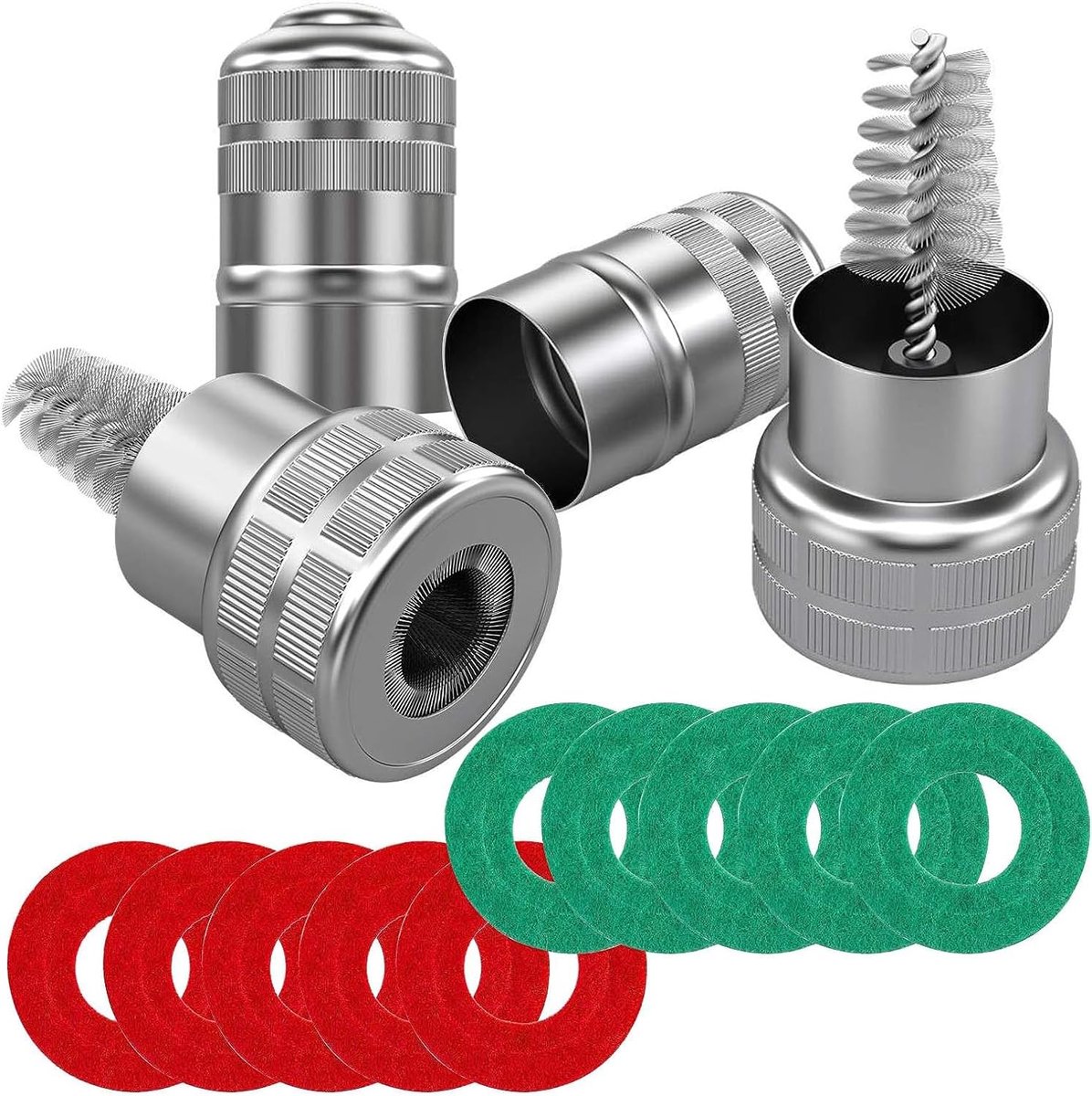 SnelShoppen - 12 Stuks Accuklemmen Anti-corrosie Ringen + 2 Stuks Accu Reinigers en Borstels - Batterij Klemmen Bescherming en Onderhoud - Geschikt vo