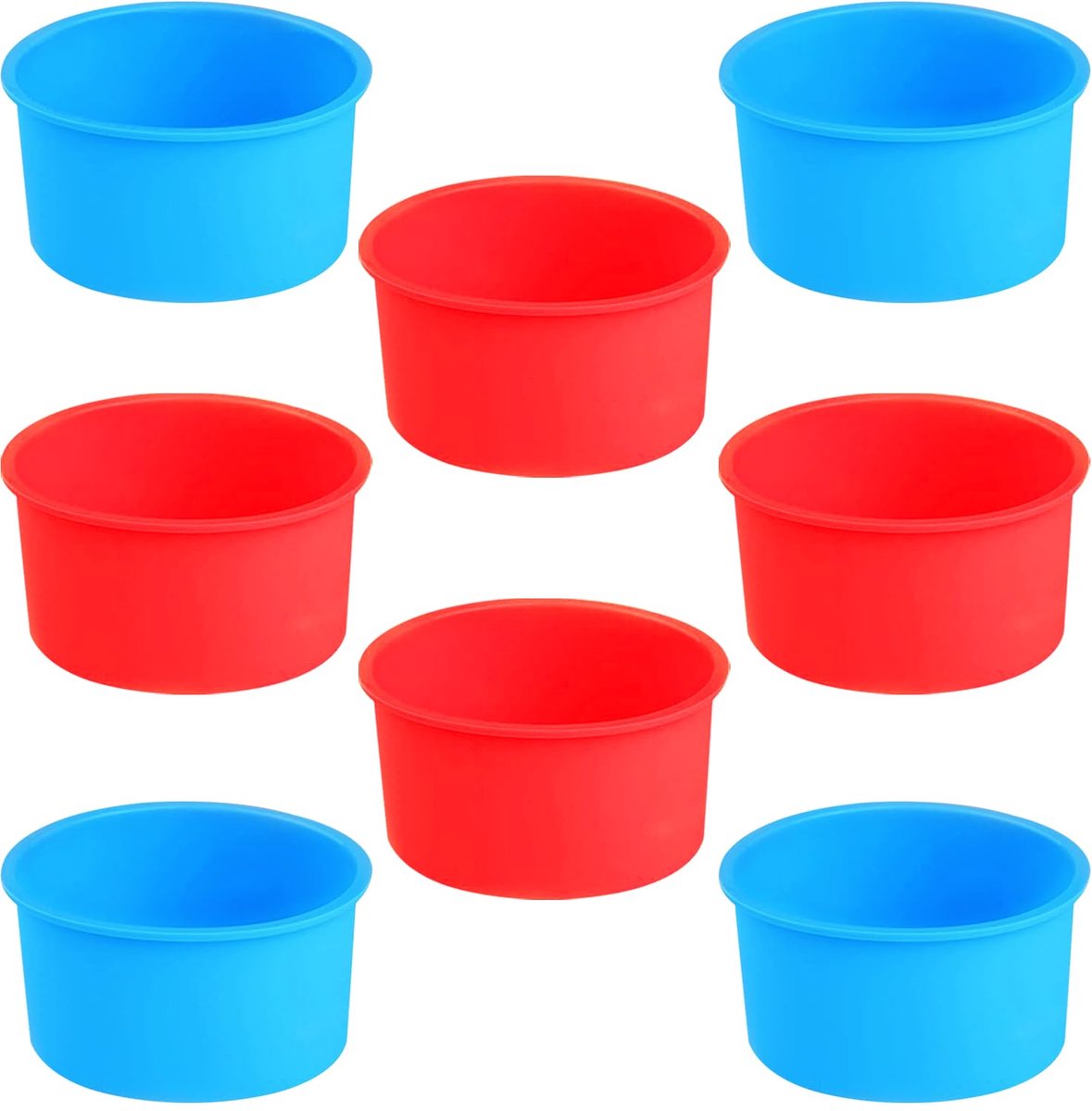 Cakevormen 10 cm - Siliconen - Rood en blauw - Ideaal voor taarten en quiches - SnelShoppen