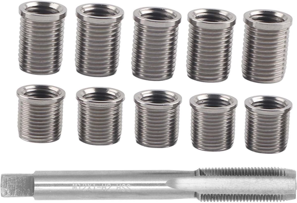 Spark Plug Wire Repair Tool M10x1.0 Bolt + M12x1.0 Tap Car Accessories Hardware Kit Repair Tap Kit Rethread Tool - ShopVlot