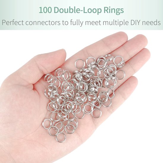100 Stuks 10mm Kleine Splitringen met Dubbele Lussen voor Sieraden, Halskettingen, Armbanden en Creatieve DIY Projecten van Merkloos — afbeelding 2