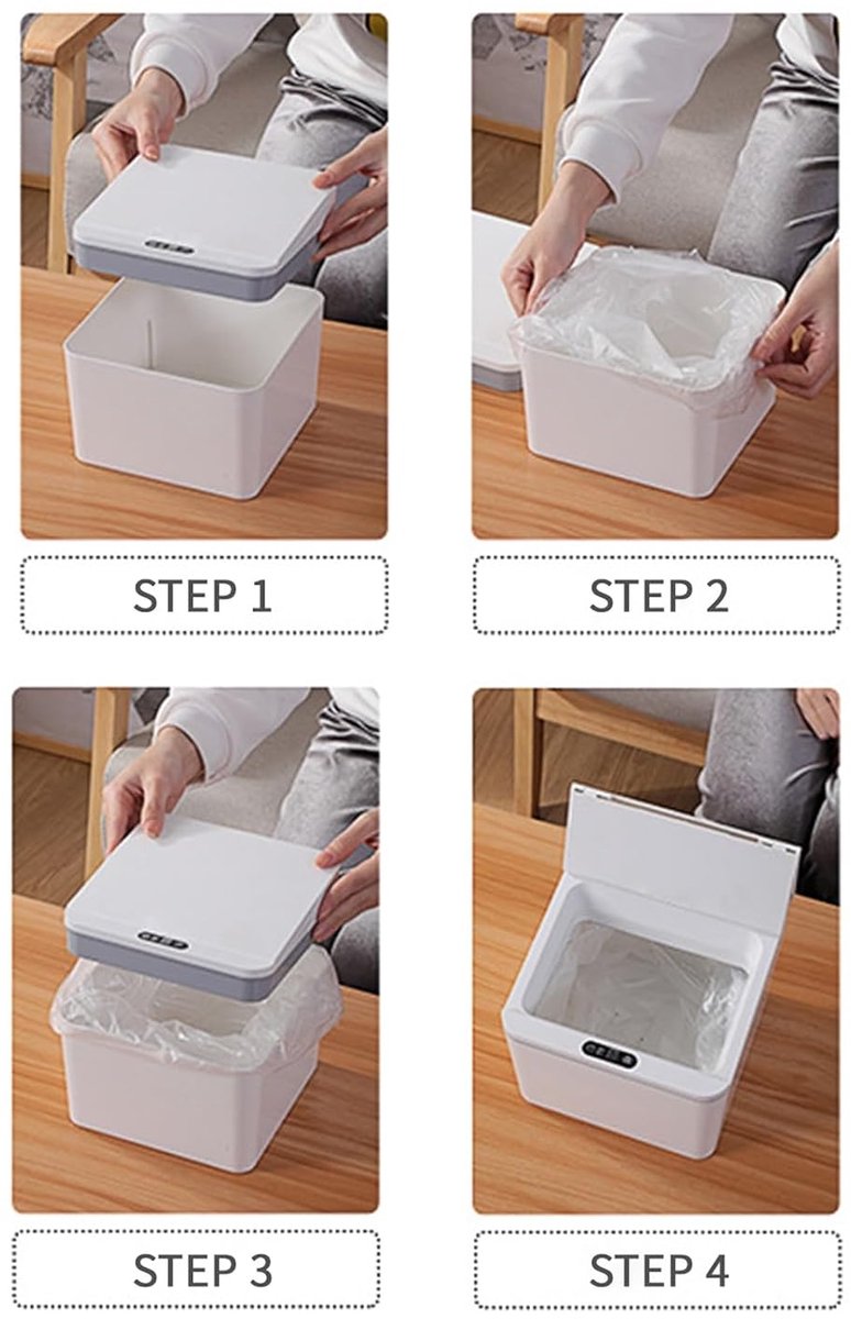 SnelShoppen - Automatische Vuilnisbak met Infrared Bewegingssensor, Touch Free 6L Prullenbak voor Badkamer, Keuken, Kantoor, Slaapkamer, Auto - Stijlv