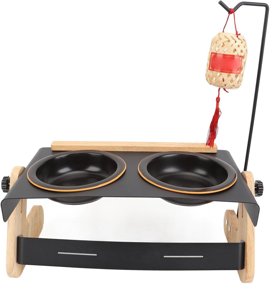 Verhoogde Hondenvoerbak - Honden Eettafel - Comfortabel Voeren - Verstelbare Hoogte - 415 X 40 X 20 Cm - Zwart