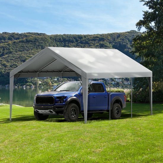 Tent - Carport Replacement Canopy Cover - Garage Top Tent - Shelter Tarp - Heavy-Duty - 10x20ft - Waterdicht & UV-beschermd - Frame Niet Inbegrepen - Grijs van VOUNOT — afbeelding 4