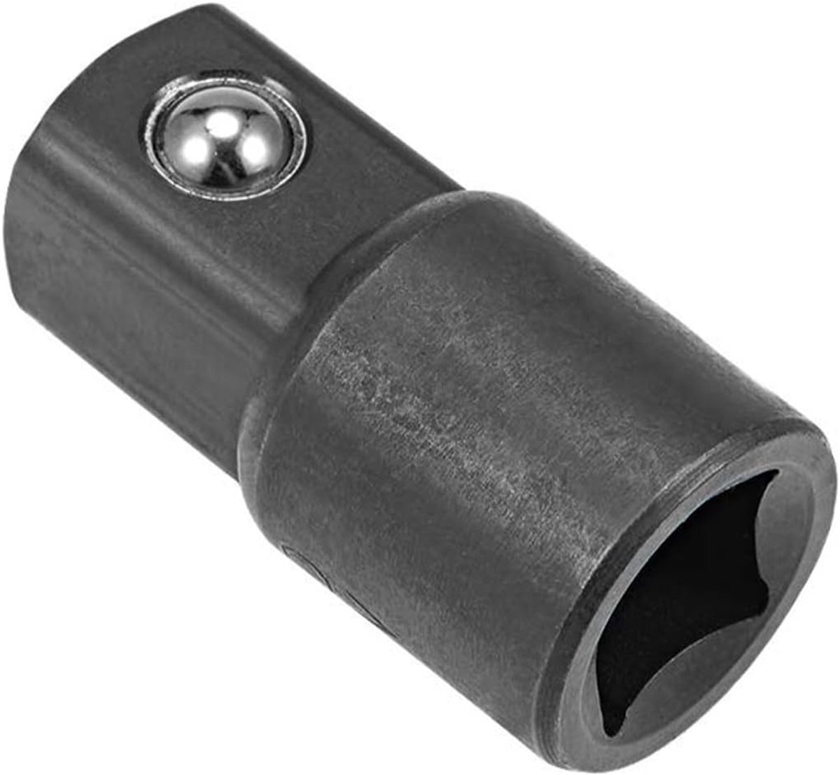 SnelShoppen - 3/8 Inch naar 1/2 Inch Steekbus Reducer Adapter, Chrome Vanadium Staal, Impact Grade, Zwart, Met Veerbal Catcher voor Professioneel Gebr
