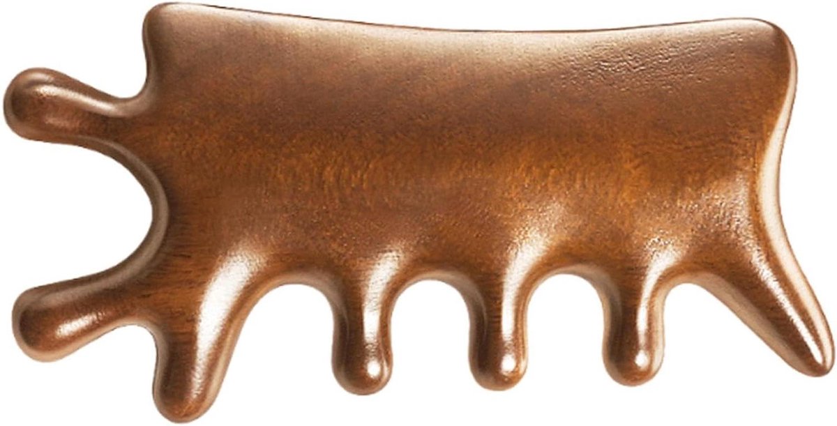 Hoofdhuid Massage Kam - Houten Harenborstel - Dagelijkse Ontspanning - Brede Afgeronde Tanden - 10.6 x 5.5 x 2 cm