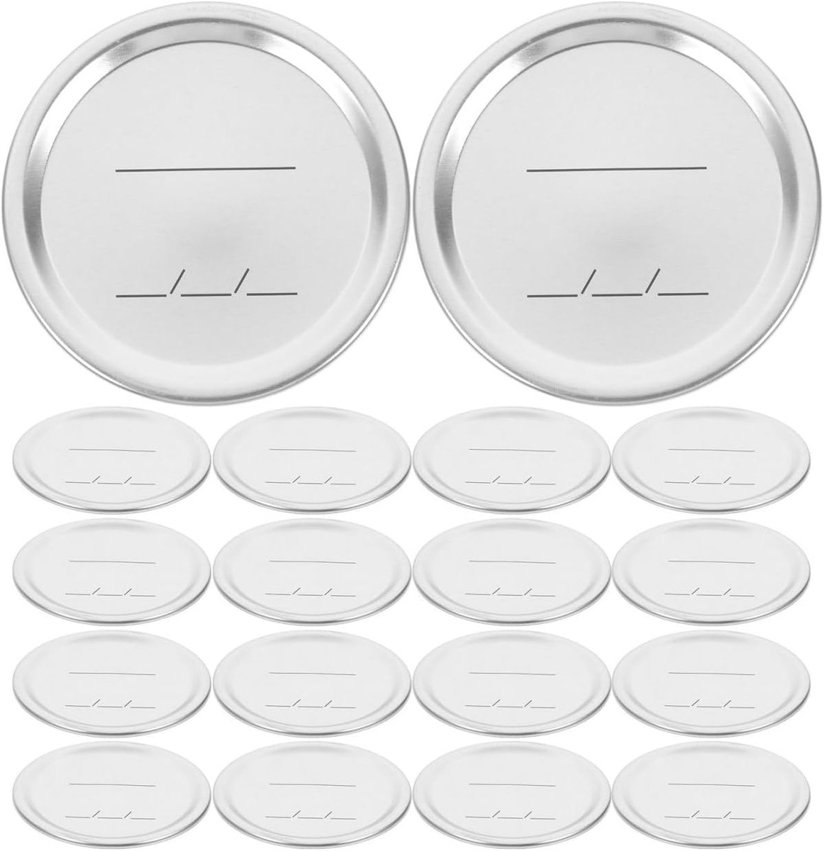 SnelShoppen - Set van 20 Inmaak Glazen Deksels, Levensmiddelen Loden, Lekvrije Deksels voor Thuis Inmaken, Zilver, Perfect voor Voedselopslag en Bewar