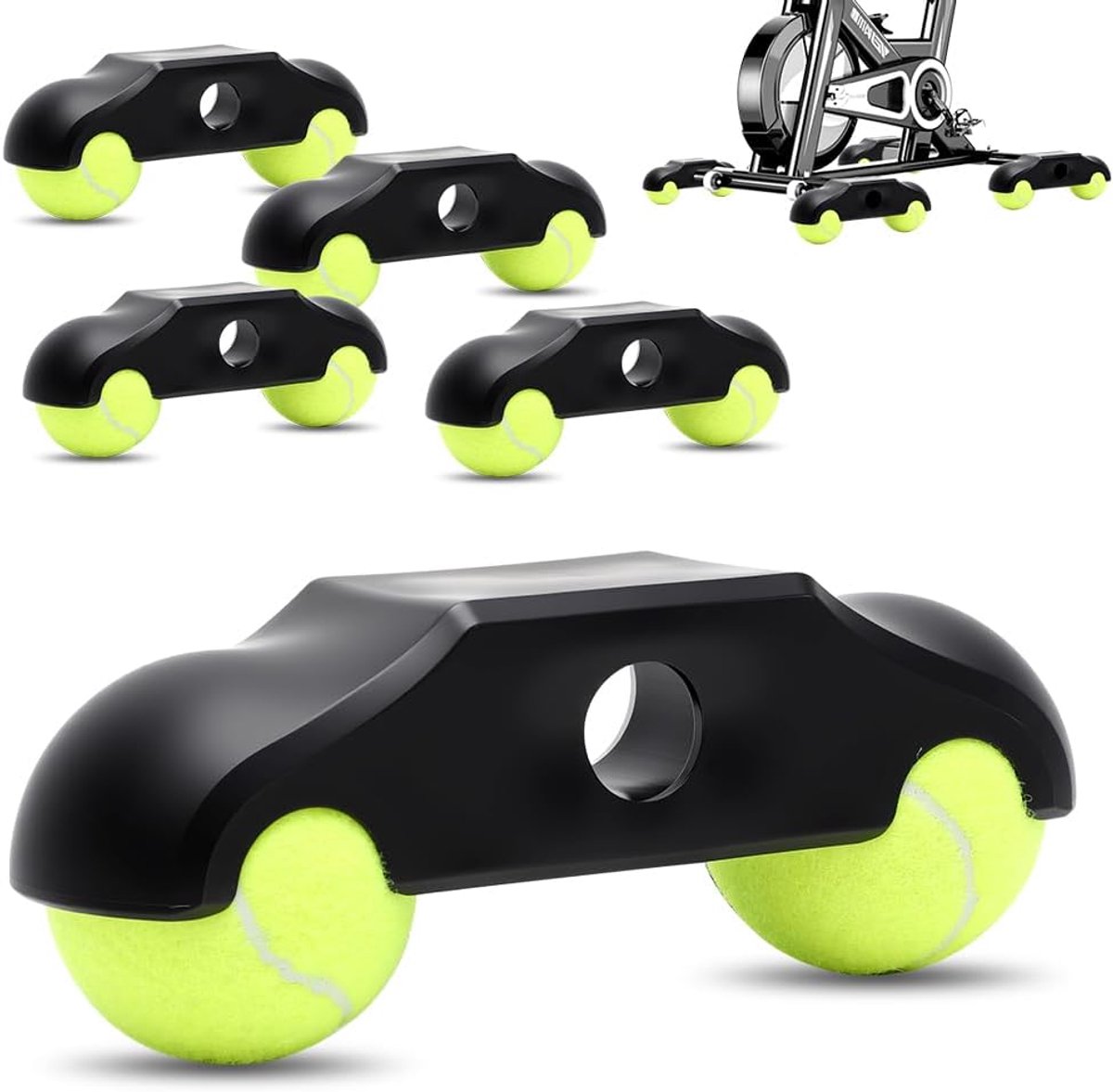 SnelShoppen - CEWROM Rocker Plate Voeten, Indoor Fietsen Tennisballen Voetadapter, Draagbare Rocker Platen Fietstrainer voor Zwift Rit Voorbenen Acces