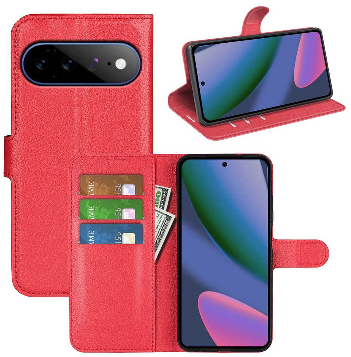 MobyDefend Hoesje - Geschikt voor Google Pixel 11 Pro XL - Kunstleren Wallet Book Case (Sluiting Voorkant) - Rood