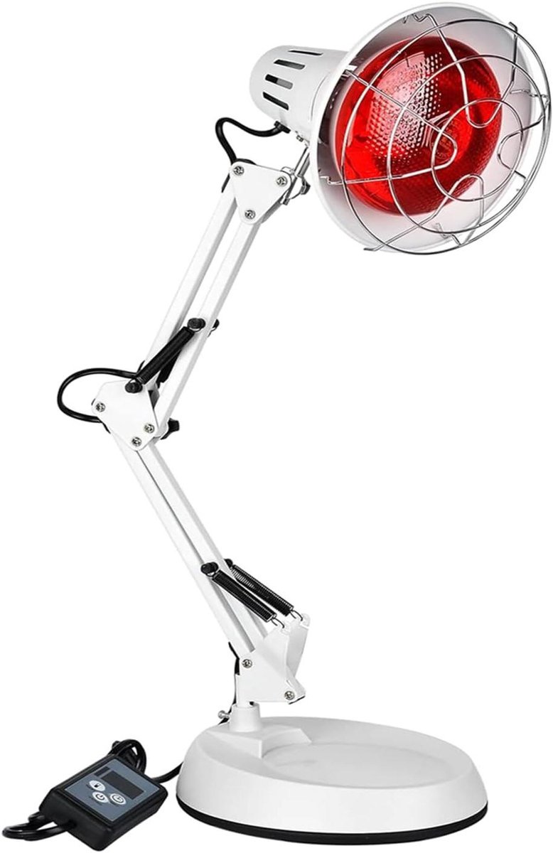 Infraroodlamp - Warmtelamp - Spierherstel - 10 Temperatuurstanden - 150 Watt - Zilver