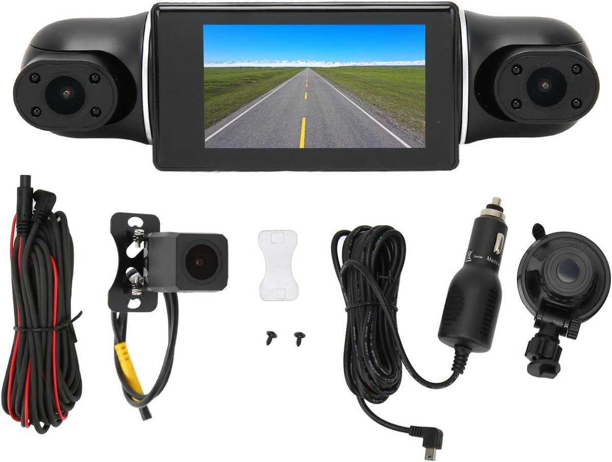 4 Channel Camera 3 Inch Display 360 Degree In Car Recorder Outdoor Car Camera HD 1080p Suitable For Panoramic Car - ShopVlot