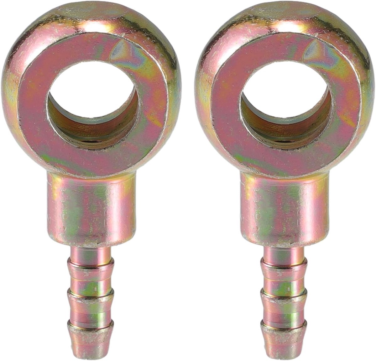 SnelShoppen - Banjo Bouten 10mm ID 6mm OD Hulpstuk Adapter Voor Motoren en Auto's - 2 Stuks Metaal Brons Kleur