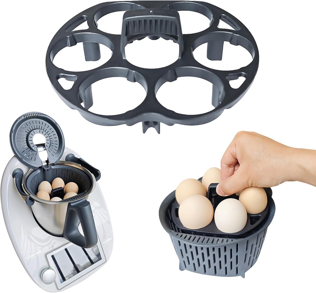 SnelShoppen - Eieren Kookinzet voor Thermomix Kookmand, Eieren Koker Houder voor Thermomix TM5, TM6, TM31, Monolaag, BPA-vrij, Hoogwaardige ABS Kunsts