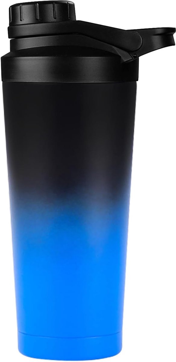 SnelShoppen - Protein Shaker 750 ml Met Filter Dubbele Wand Vakuumisolerend, BPA Vrij en Lekvrij voor Eiwit- en Sportdranken