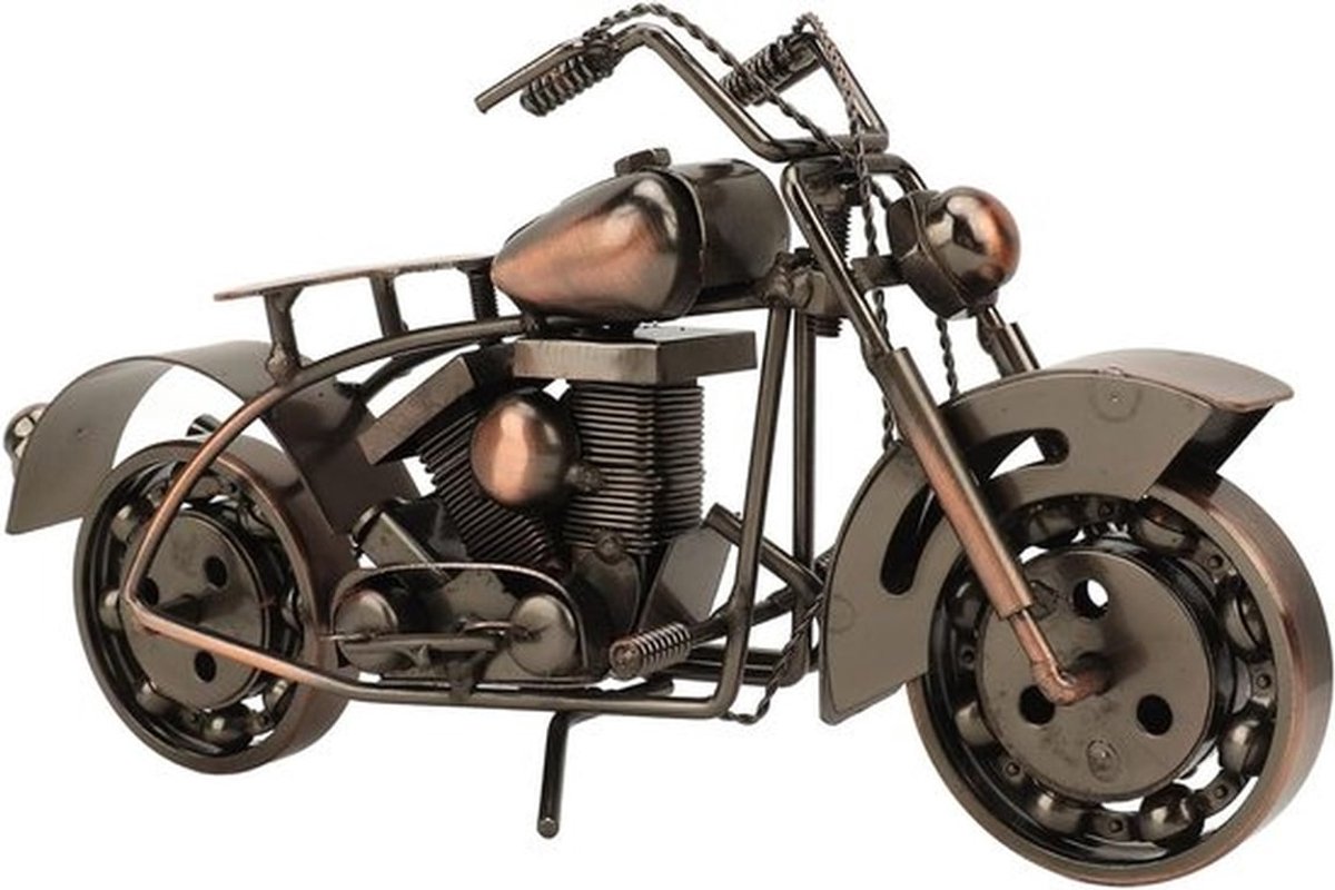 Retro Motor Model van IJzer - Handgemaakt Vintage Sculptuur voor Motorkenners en Desk Decoratie - Uniek Collectible Ornament