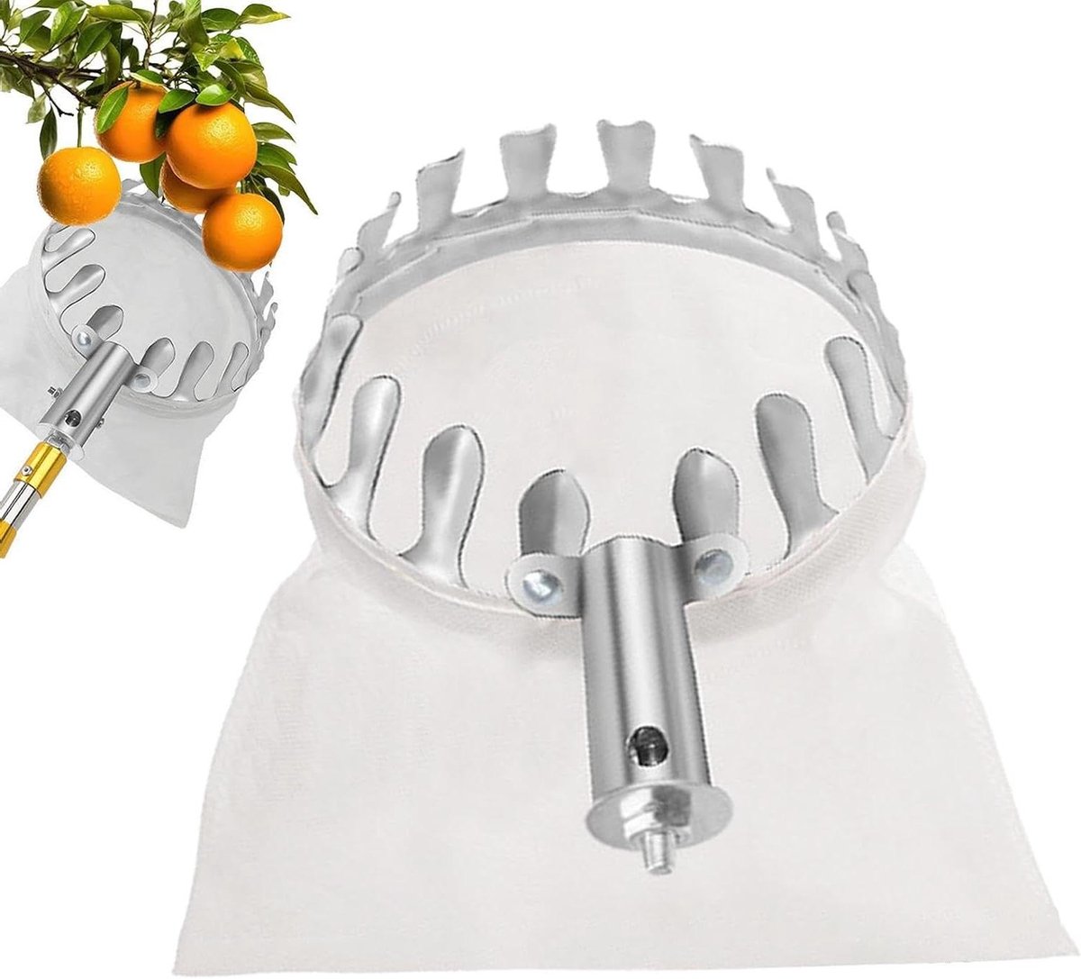 Fruitplukker met Mand - Plukgereedschap Boomgaard - Fruit Oogsten - Lichtgewicht en Draagbaar - 26 x 20 x 17 cm