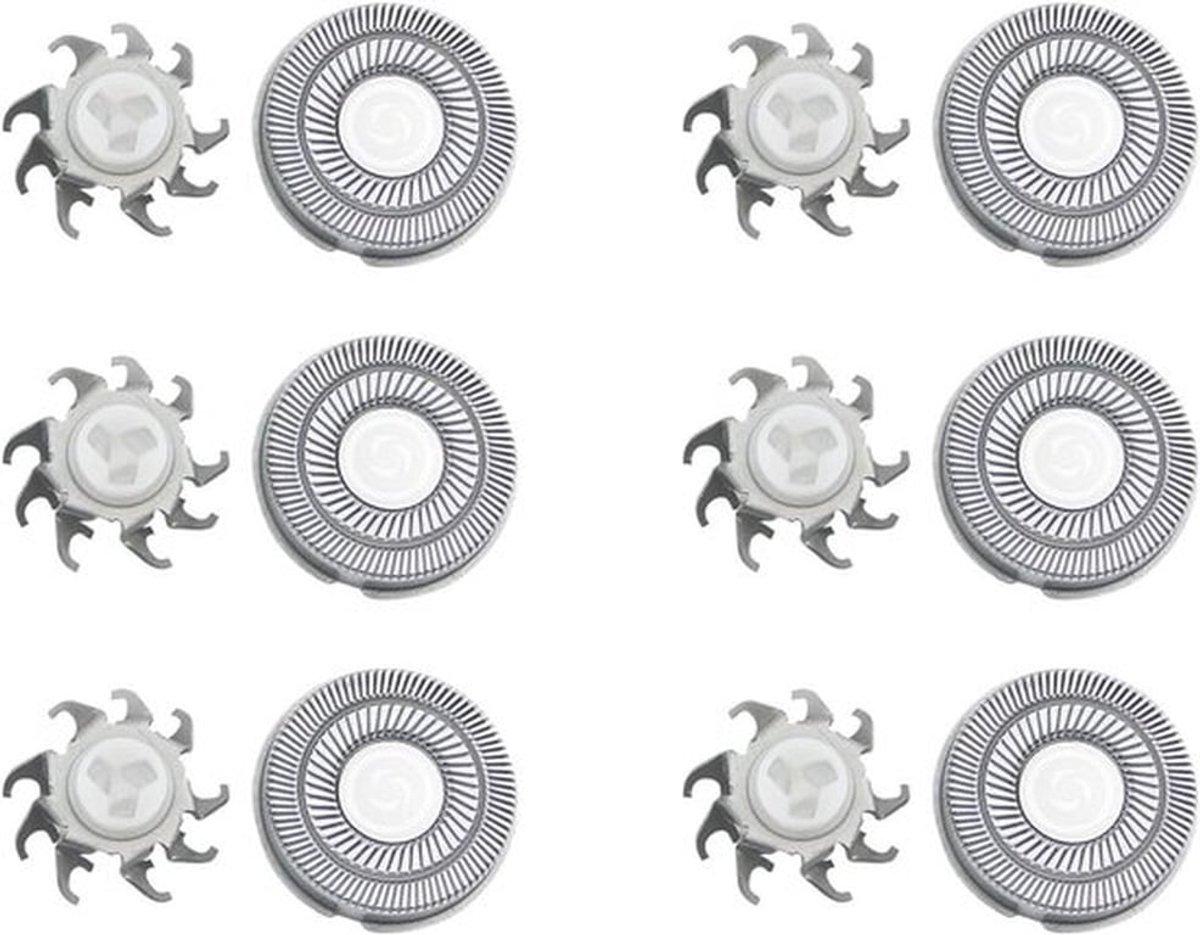 Vervangende Scheerkoppen voor Elektrische Scheerapparaten, Geschikt voor Diverse Modellen, Diameter 2cm, 6 Stuks
