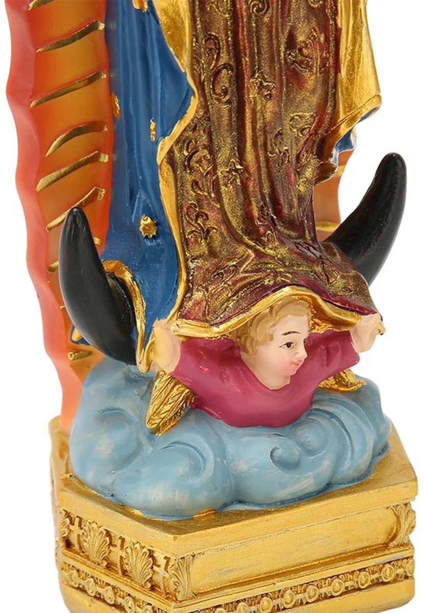 Beeldje Maagd Maria Handgeschilderd - Beeldje Geluk - Beeldje voor Binnen - Beeldje Decoratie - Beeldje Christelijk - Duurzaam Harsmateriaal - Religieus Beeld