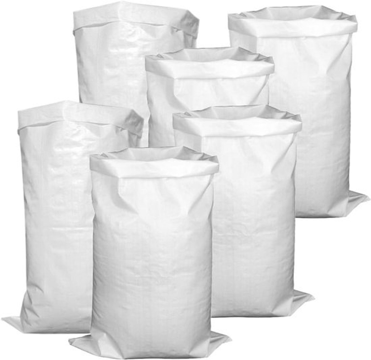Duurzame PP Stoffen Zakken voor Overstromingsbescherming, 15 Stuks, Ideaal voor Bouwafval, Graan en Tuinafval, 60 x 100 cm