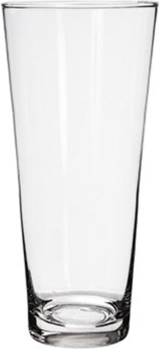 Alessandro bloemenvaas Daurada - transparant helder glas - H26 cm - conische vorm