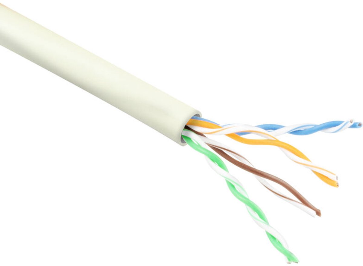Patchkabel CAT6 UTP soepel rol 100M ivoor