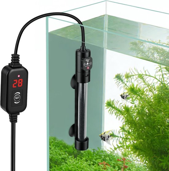 Aquarium Verwarmingselement 150 W met Temperatuurregelaar, Digitale Verhittingsstaaf voor 75 - 115 L Zout- en Zoetwatertanks, Verstelbaar en Onderwater (15-34 °C)