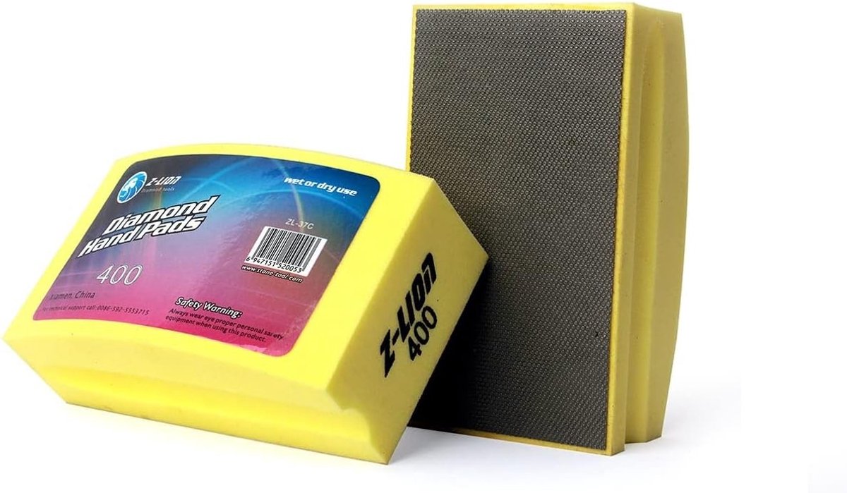 Diamant Schuurblokken 400 Grit - Handpads voor Polijsten van Graniet, Marmer en Glas met Gebogen Vorm