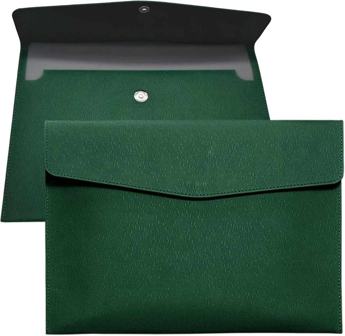 Draagbare en Waterdichte A4 Documentfolder van PU Leer voor Organisatie, Reizen en Kantoorgebruik - Groene Documentopslag en Envelope Bag
