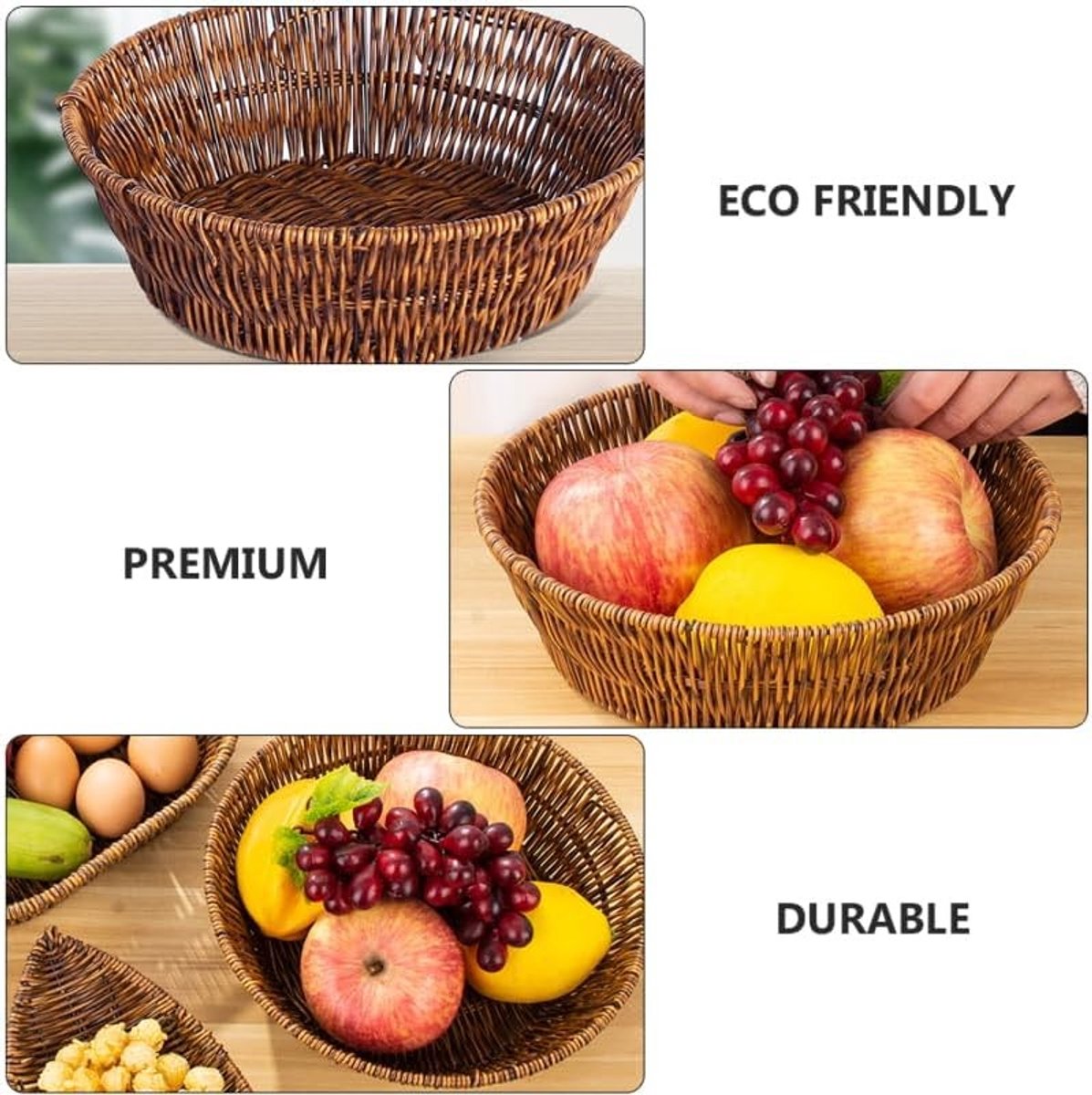 Multifunctionele Opbergmand voor Fruit - Gevlochten Rietlook Mand voor Elegante Decoratie en Organisatie
