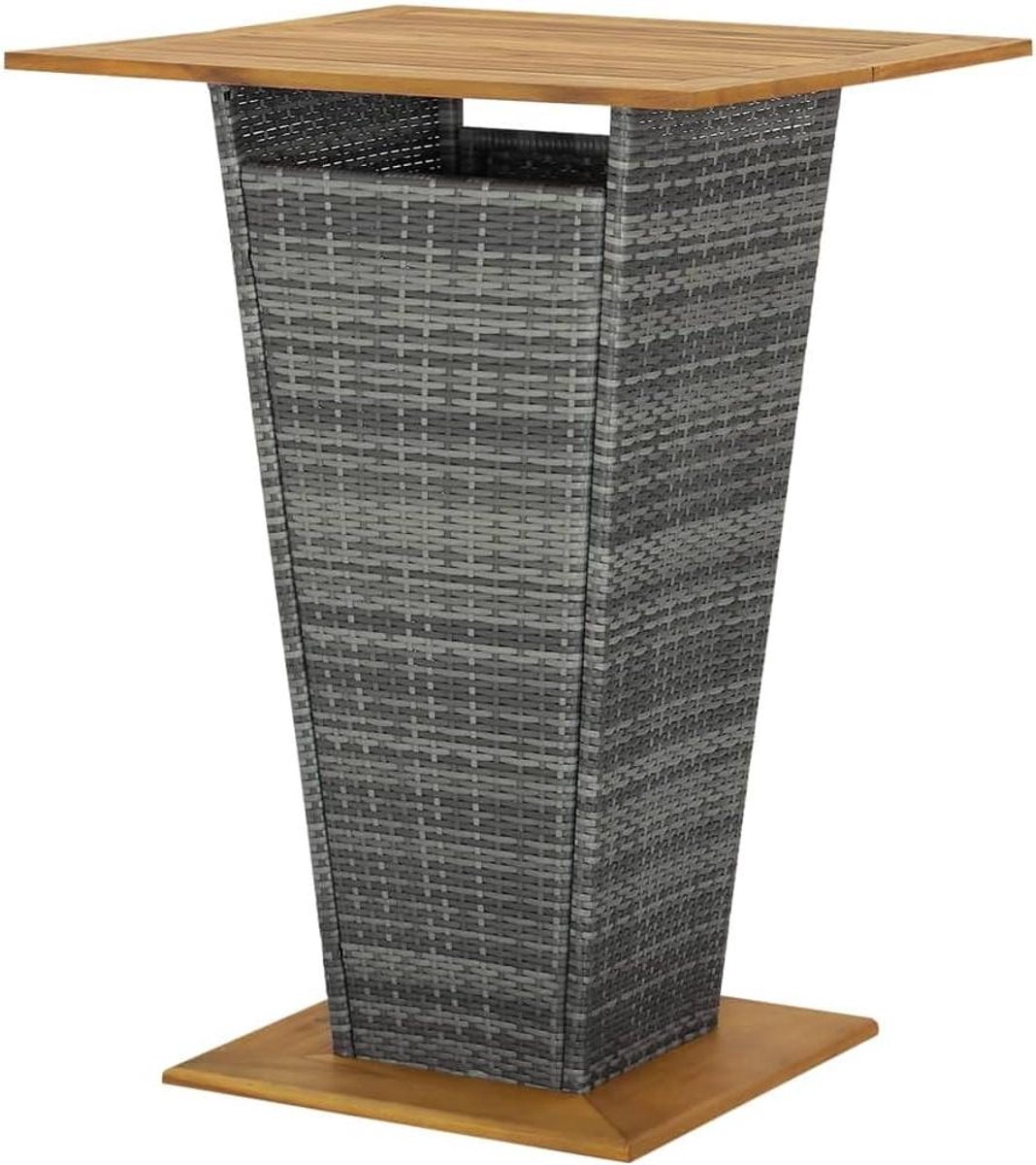 Buitentafel - Terrastafel Balkontafel - Buiten Dineren - Massief Hout Tafelblad - 80 x 80 x 110 cm - Grijs