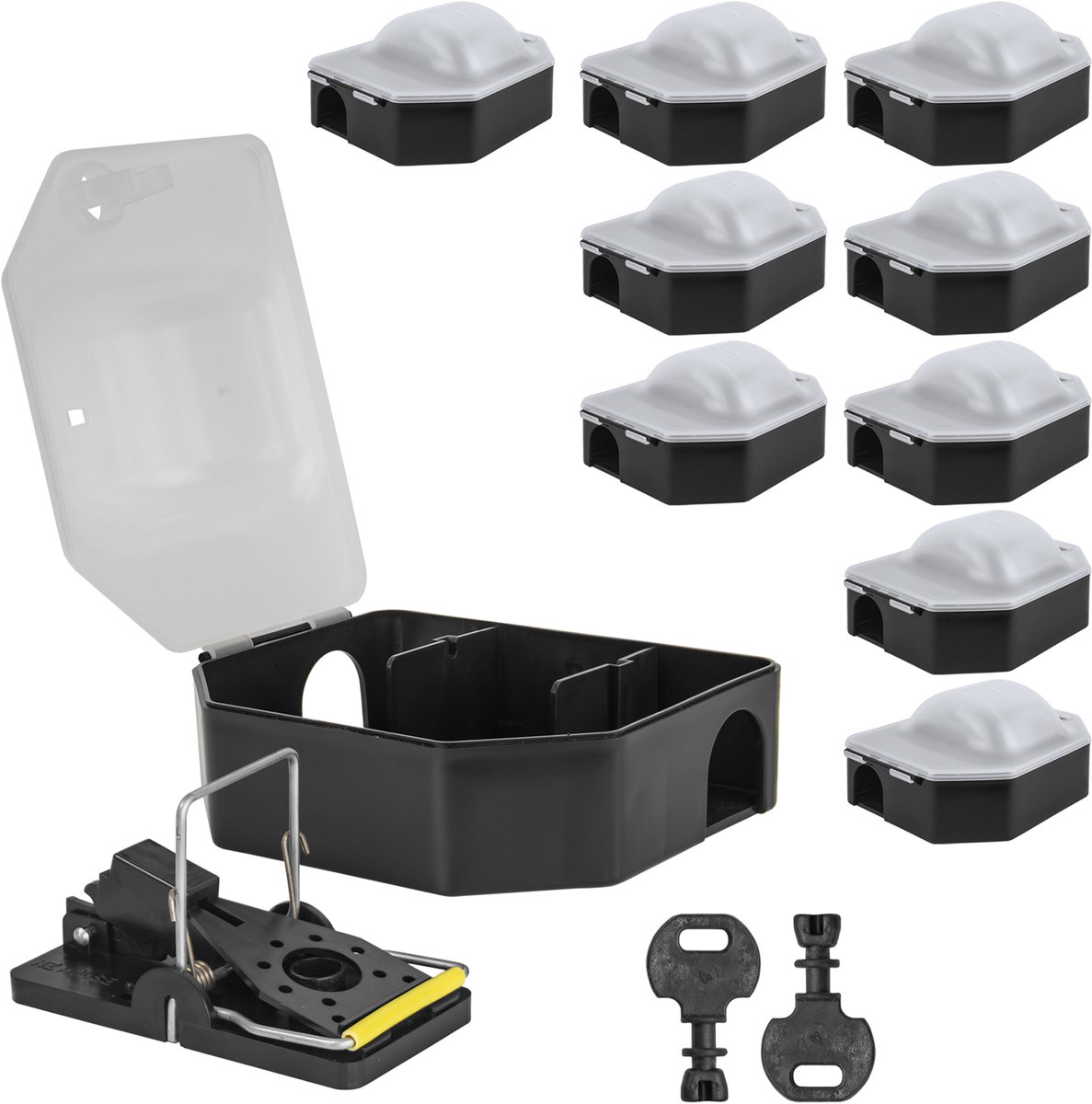 10x Muizenval Muizenval Muizen Tuin Aasdoos Aasdoos Hoek Aasstation voor Muis Gif Muis Aasdoos Gif Aas Vole Muis Transparante Sleutel Petigi