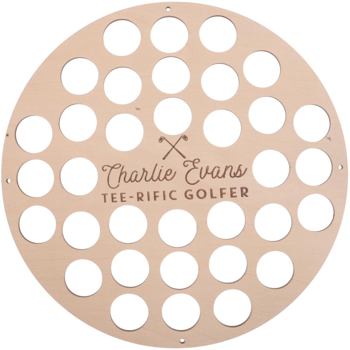 Golfballenhouder - houten rond model met 34 gaten decoratieve opbergstandaard voor golfballen thuis en sportopslag